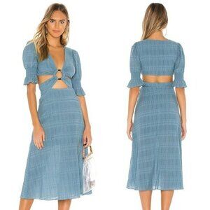 Tularosa Nanette Midi Dress - Dusty Blue